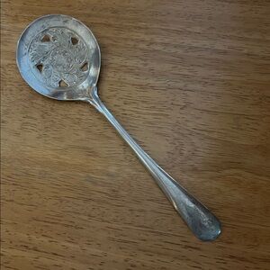 Vintage Leonard Silverplate Serving Spoon Tomato Cranberry Slotted Pierced Italy